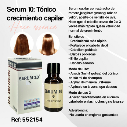 SERUM 10 TÓNICO - CRECIMIENTO CAPILAR