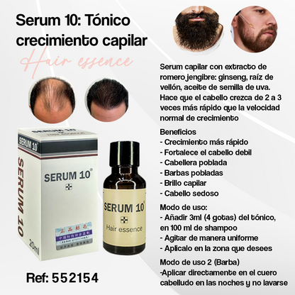 SERUM 10 TÓNICO - CRECIMIENTO CAPILAR